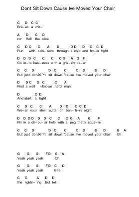 Dont Sit Down Cause Ive Moved Your Chair Nota surat piano oleh Arctic Monkeys - Arr.Montbrook