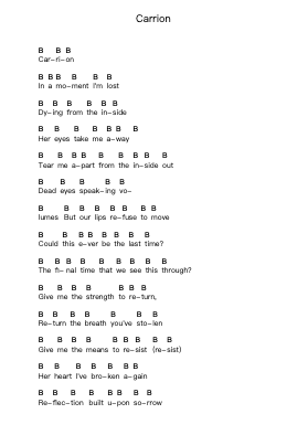 Carrion Nota surat piano oleh Parkway Drive - Arr.Eipsridge Zangphne