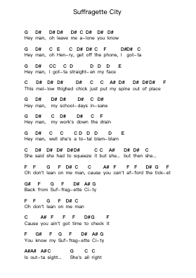 Suffragette City ピアノの音符 by David Bowie - Arr.Toddjoy