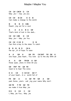 Maybe I Maybe You 피아노 악보 Scorpions - 편곡 Yetlup Hoybird