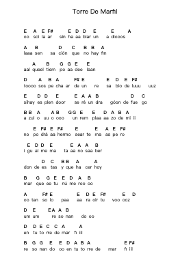 Torre De Marfil 钢琴字母谱由 Gustavo Cerati - 编曲 Sumia