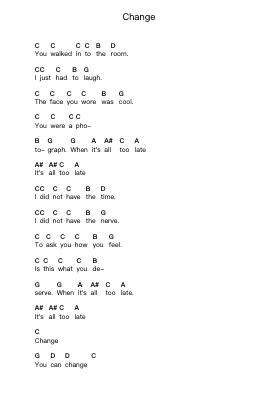 Change Piano letter notes by Tears for Fears - Arr.Simpdre