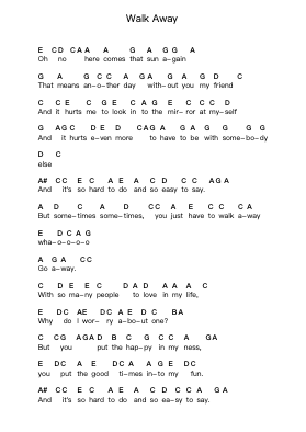 Walk Away Piano letter notes by Ben Harper - Arr.Irbald Jouvier