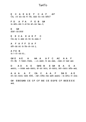 Ta4To Piano letter notes by Boombox - Arr.Yulesopp Troyvice