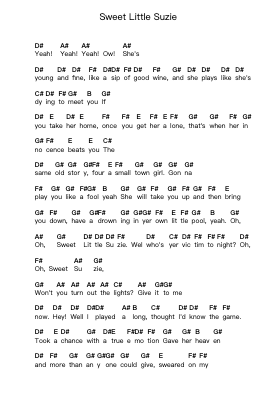 Sweet Little Suzie Piano letter notes by Axel Rudi Pell - Arr.Brurel