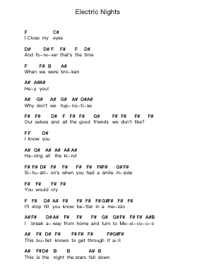 Electric Nights Piano letter notes by Guano Apes - Arr.Kylejy Burrene