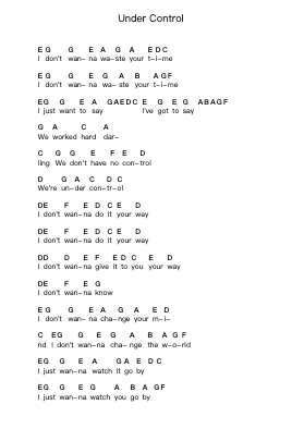Under Control Piano letter notes by The Strokes - Arr.Yorktie Phisopp