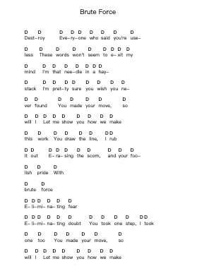 Brute Force 钢琴字母谱由 The Haunted - 编曲 Sigwy Lorxine
