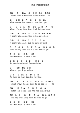 The Pedestrian Nota surat piano oleh Foxboro Hot Tubs - Arr.Hebart Timron
