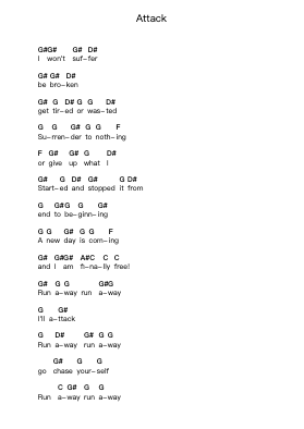 Attack Piano letter notes by Thirty Seconds To Mars - Arr.Tifstal Noelvogt