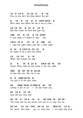 Anesthesia Piano letter notes by Bad Religion - Arr.Gorale Wattia