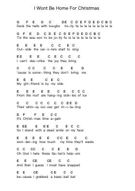 I Wont Be Home For Christmas Nota surat piano oleh Blink-182 - Arr.Carrckle Clevesnow