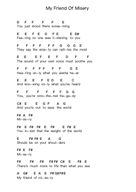 My Friend Of Misery Nota surat piano oleh Metallica - Arr.Toddjoy