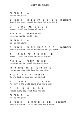 Baby Im Yours Piano letter notes by Arctic Monkeys - Arr.Babmia