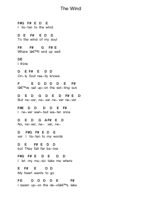The Wind 鋼琴字母譜由 Cat Stevens (Yusuf Islam) - 編曲 Wanbohm
