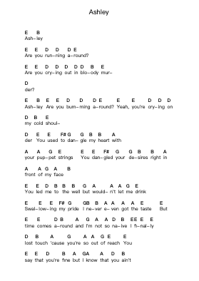 Ashley Piano letter notes by Green Day - Arr.Quinliet