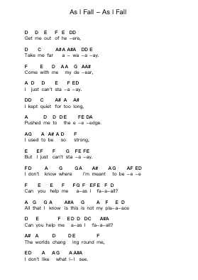 As I Fall - As I Fall पियानो पत्र नोट्स द्वारा Misc Originals - Arr.Sibylpham Surfer