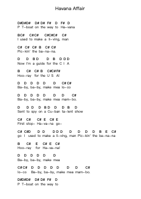Havana Affair 钢琴字母谱由 Ramones - 编曲 Heca