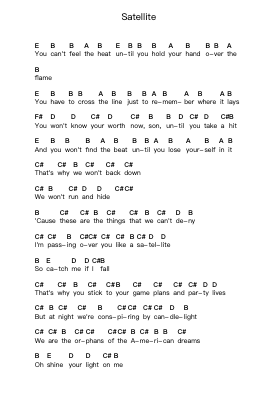 Satellite Piano letter notes by Rise Against - Arr.Yulegus