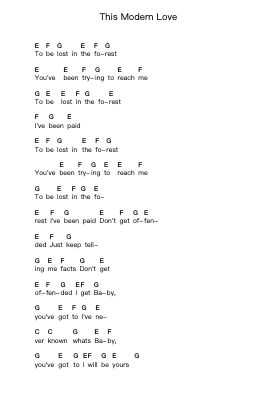 This Modern Love Piano letter notes by Bloc Party - Arr.Haletra Kimstone