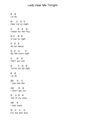 Lady Hear Me Tonight Nota surat piano oleh Modjo - Arr.Holew Brianmaud