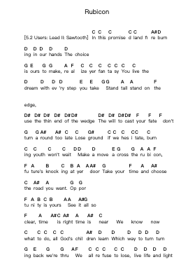 Rubicon पियानो पत्र नोट्स द्वारा Journey - Arr.Kylenus Minruth
