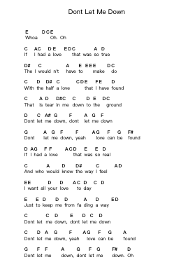 Dont Let Me Down Piano letter noten van Bad Company - Arr.Croftslop