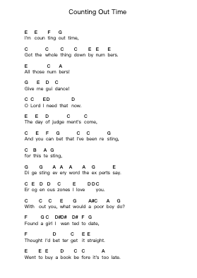 Counting Out Time Piano letter notes by Genesis - Arr.Hulstone Lilsper
