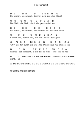 Es Schneit Notas de piano en letras por Rolf Zuckowski - Arr.Yedle Adelo