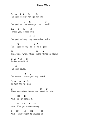 Time Was 피아노 악보 Wishbone Ash - 편곡 Billel Samry