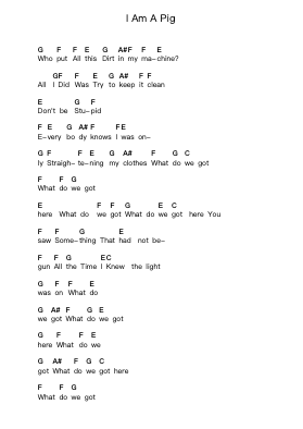 I Am A Pig Piano letter notes by 2wo - Arr.Lengiles Kathgen