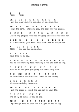 Infinite Forms Piano letter notes by Thy Art Is Murder - Arr.Kelniell Bircer