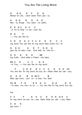 You Are The Living Word Piano letter notes by Fred Hammond - Arr.Shamens Xedric
