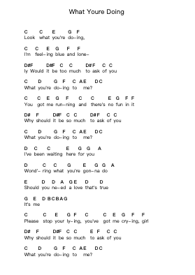 What Youre Doing 鋼琴字母譜由 The Beatles - 編曲 Hilye