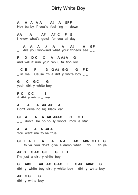 Dirty White Boy Nota surat piano oleh Foreigner - Arr.Kentfred
