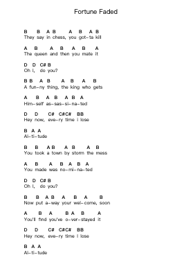 Fortune Faded Nota surat piano oleh Red Hot Chili Peppers - Arr.Bownio Elroytier