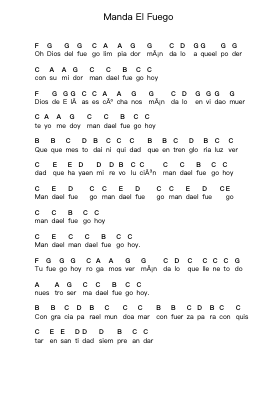 Manda El Fuego Ghi chú đàn piano bởi Marco Barrientos - Arr.Binghugh