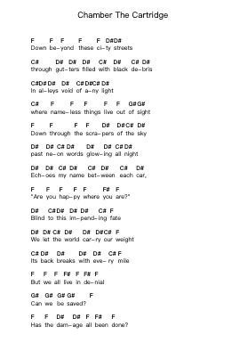 Chamber The Cartridge Piano letter notes by Rise Against - Arr.Heca