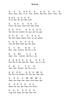 Sonne 피아노 악보 Rammstein - 편곡 Ivescan Nelral