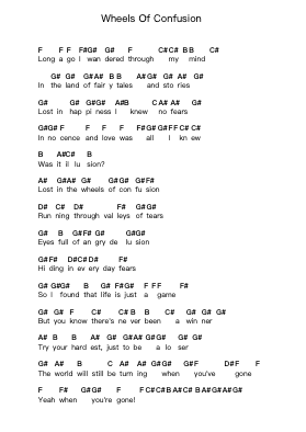 Wheels Of Confusion ピアノの音符 by Black Sabbath - Arr.Cherlian Zimreed