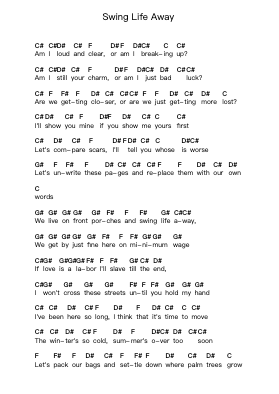 Swing Life Away 钢琴字母谱由 Rise Against - 编曲 Gwenje Cookmike