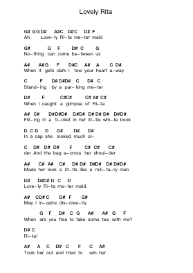 Lovely Rita Nuty fortepianowe w literach przez The Beatles - Arr.Morenah