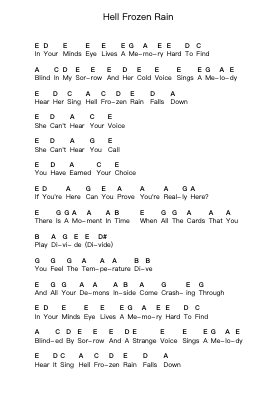 Hell Frozen Rain Piano letter notes by Akira Yamaoka - Arr.Leethey Yvetteroll