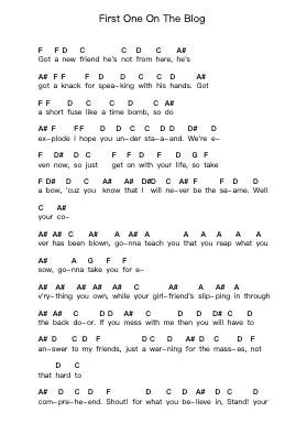 First One On The Blog Piano letter notes by Farewell - Arr.Scottcy Bachfinn