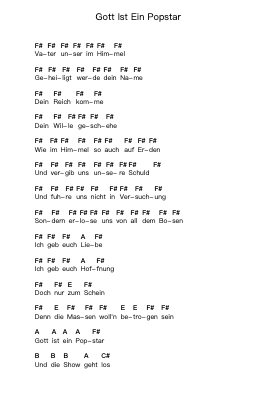 Gott Ist Ein Popstar 鋼琴字母譜由 OOMPH! - 編曲 Leighborn
