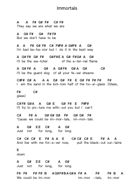 Immortals 피아노 악보 Fall Out Boy - 편곡 Jonessibyl Midsopp