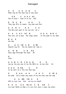 Damaged Piano letter notes by Queensrÿche - Arr.Leeles Stoweser