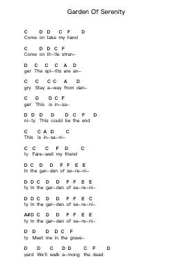 Garden Of Serenity Piano letter noten van Ramones - Arr.Wescan