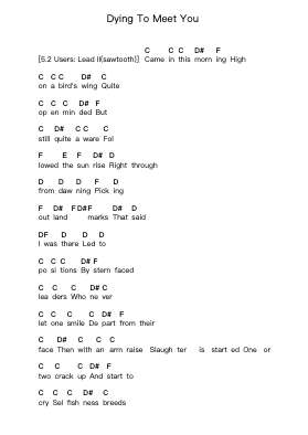 Dying To Meet You Piano letter notes by Judas Priest - Arr.Lamguy Nica