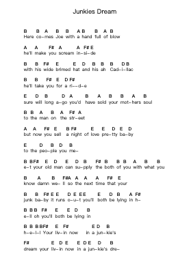 Junkies Dream 钢琴字母谱由 Blackfoot - 编曲 Anolds